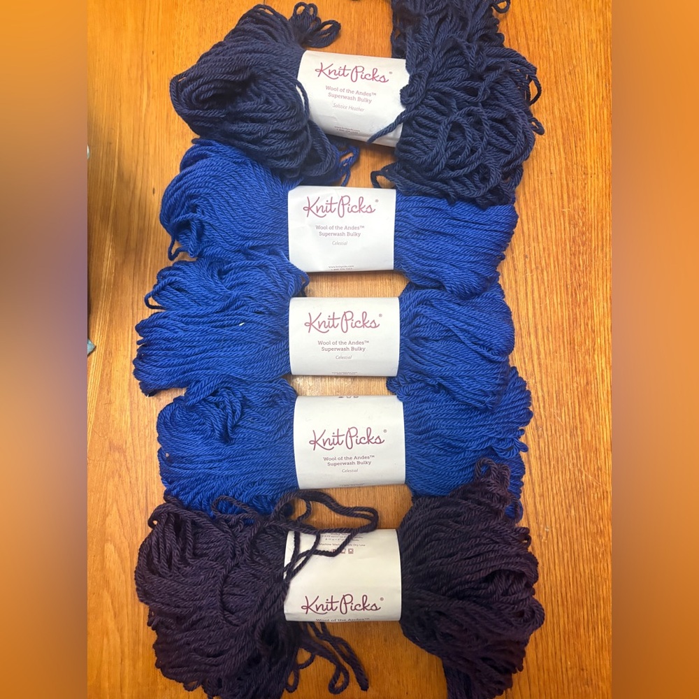 Knit Picks Wool of the Andes Superwash Bulky Yarn - Blue and Purple